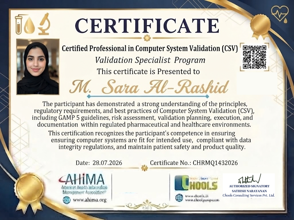 Healthcare and Pharma Program Certificate